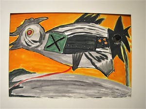 Niet of onleesbaar gesigneerd - Jaren 60/70 Expressionistische Gemengde techniek CoBrA "Kip" gesigneerd kopen? Bied vanaf 1!