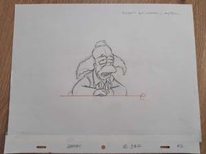 Matt Groening - originele tekening, Krusty The Clown, The Simpsons + ingelijst + certificaat kopen? Bied vanaf 1!