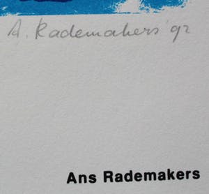 Agnes Rademakers - Zeefdruk: "over het vangen van de tijd"- 1992 kopen? Bied vanaf 25!