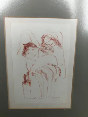 Jan Montyn - diverse werken ca h16/b12 collage van krijt, inkt en aquarel in fraaie lijst kopen? Bied vanaf 149!