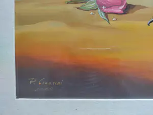 Pier Luigi Cesarini - Scène surréaliste au taureau et à la rose, huile sur toile, 1972 kopen? Bied vanaf 189!