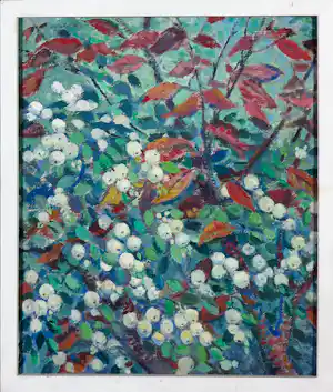 Jan Miechels - Olieverf op doek, Boom met witte bessen (1945) - Ingelijst verkauft für € 70!