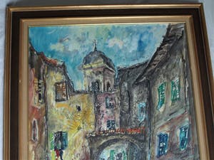 Jan Makkes - Gemengde techniek , GROOT , Stadspoort – ingelijst – 1977 kopen? Bied vanaf 1!