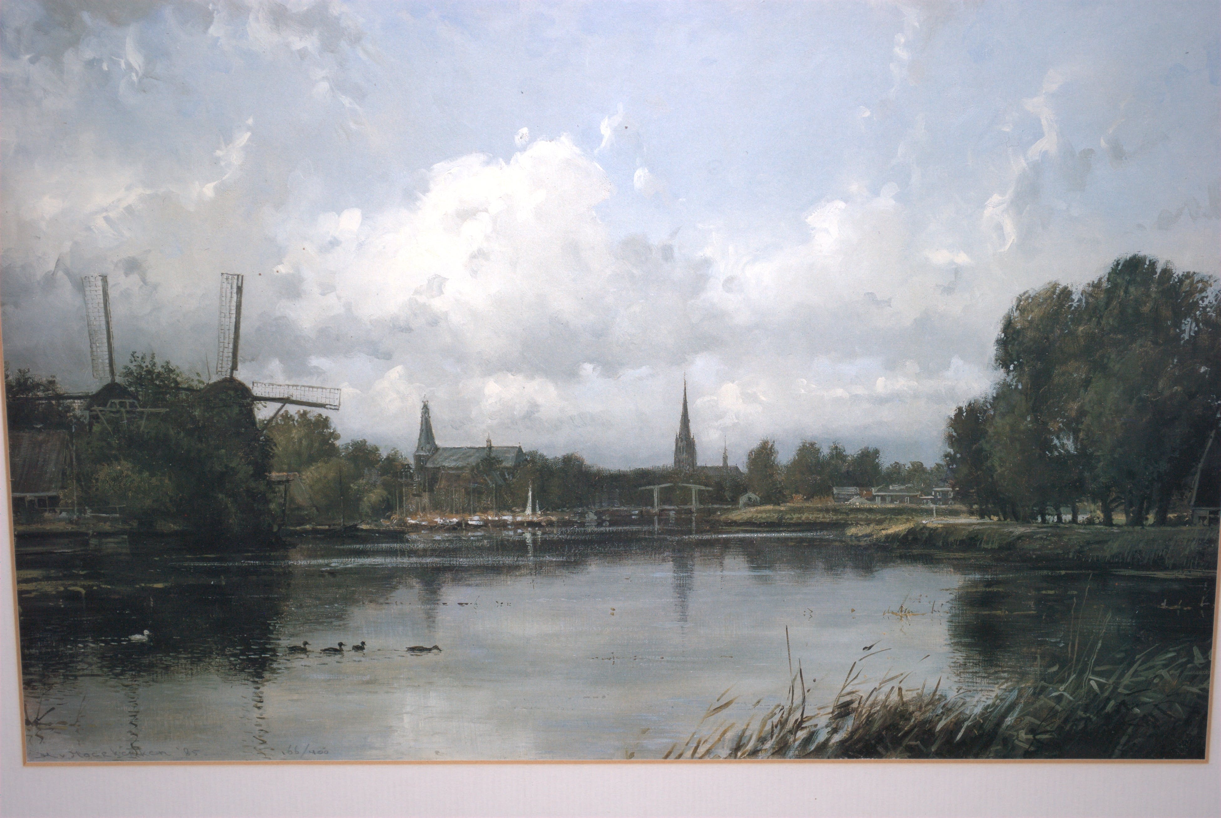 Hans van Moerkerken - Weesp, de Vecht - handgesigneerde litho oplage 400 verkocht voor € 60!