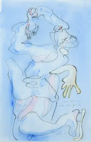 Janneke van Loon - Tekening (Mixed Media), IJsdanseres - Ingelijst kopen? Bied vanaf 1!