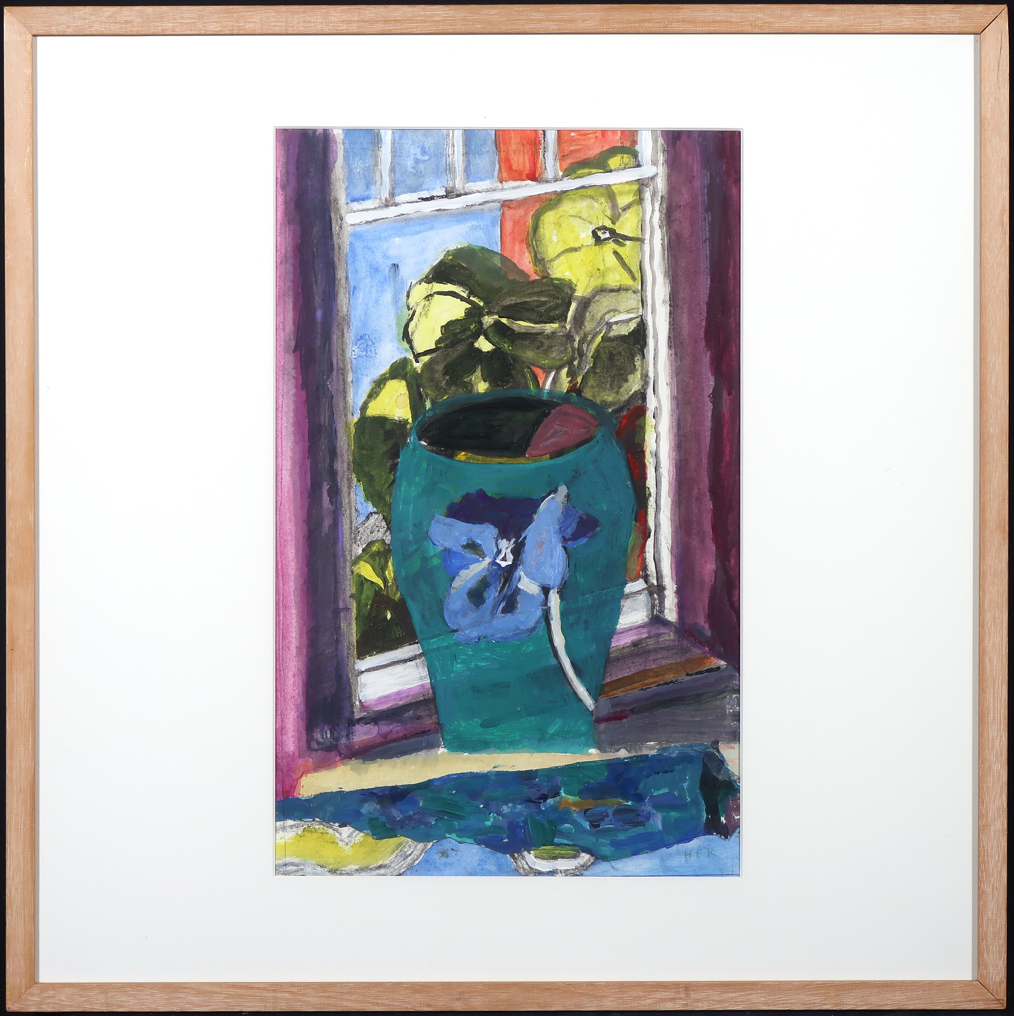 Hans Ebeling Koning - Gouache, olieverf en collage, Nieuwe vaas - Ingelijst kopen? Bied vanaf 100!