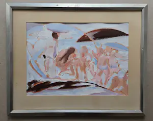 Quintus Jan Telting - Mensen aan het strand. kopen? Bied vanaf 399!