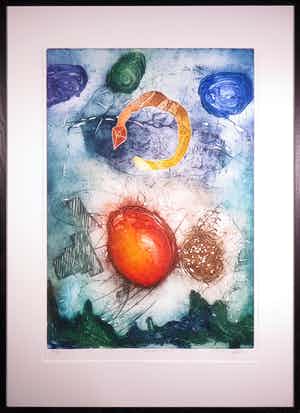 Ad Arma - Ets en Aquatint, Reading my SF - Ingelijst (Groot) verkocht voor € 50!