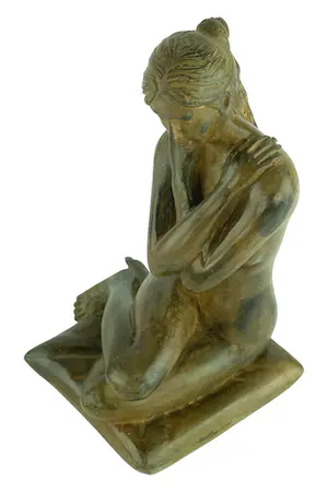 Pierre Chenet - Bronzen beeld van vrouwelijk naakt met gekruiste armen kopen? Bied vanaf 295!