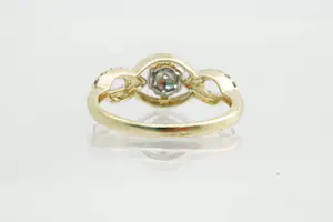 115 - Chique 14krt gouden dames "infinity" ring met in totaal 0.35crt briljant kopen? Bied vanaf 300!