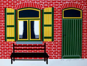 Joseph Willaert - Zeefdruk: boerderijgevel - 1974 verkocht voor € 150!