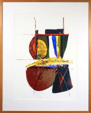 Arty Grimm - Zeefdruk, Zonder titel - Ingelijst verkocht voor € 35!