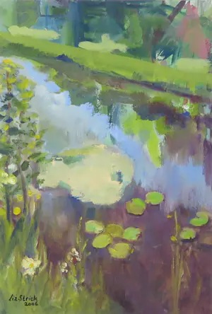 Liz Strick - Olieverf op papier, Waters Edge kopen? Bied vanaf 1!