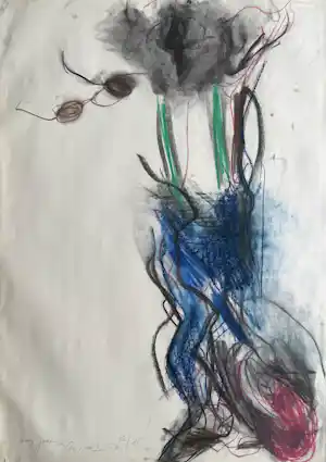 Buy Ger Lataster - gemengde techniek op papier | 'Zonder titel' | 1986 (INGELIJST)? Bid from 750!
