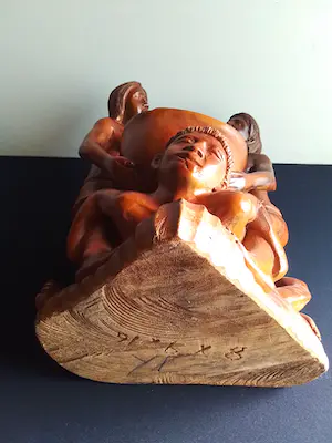 Niet of onleesbaar gesigneerd - Prachtig houten beeld van bontoc stam uit de Filippijnen kopen? Bied vanaf 1!