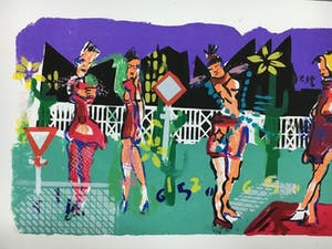 Espen Hagen - Gr Zeefdruk (50x135 cm) GOING TO WORK Hand gesigneerd kopen? Bied vanaf 50!