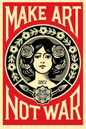 Shepard Fairey - MAKE ART NOT WAR Signed Lithograph kaufen? Bieten Sie von 20!
