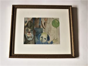 Albert A. Labordus - Nabloei Leidse school - 1960 - Aquarel "Feest!" - gesigneerd kopen? Bied vanaf 1!