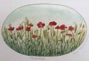 Truusje Mul - Klaproosjes | kleuren ets - ingelijst kopen? Bied vanaf 19!