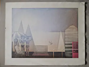 Martin Ware - Grote magisch realisme Ets/Aquatint "sails 6" - oplage 100 ex - gesigneerd kopen? Bied vanaf 41!