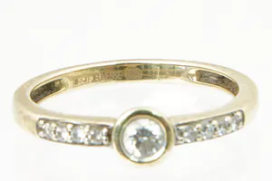 Sierlijke 14 krt goud & 0.30ct diamanten ring - klein model kopen? Bied vanaf 130!