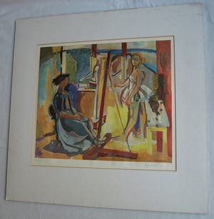 Max Hegetschweiler - Kunst-Schoolplaat V.AE.V.O. , “Ballerina als model” - ca 1965 kopen? Bied vanaf 1!