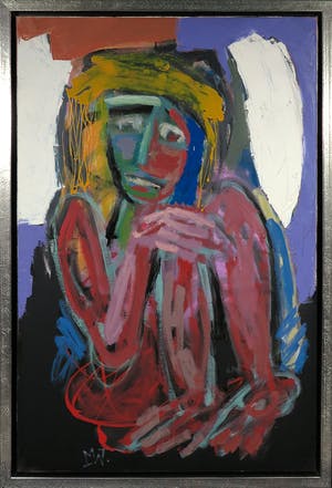 Martin van Wordragen - Olieverf op doek, Rustende krijger - Ingelijst (Groot) kopen? Bied vanaf 350!