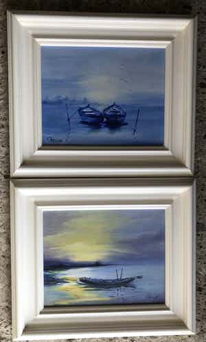 Adry Deekens-van Gorp - 2 Prachtige zeegezichten in mooie lijst verkocht voor € 120!