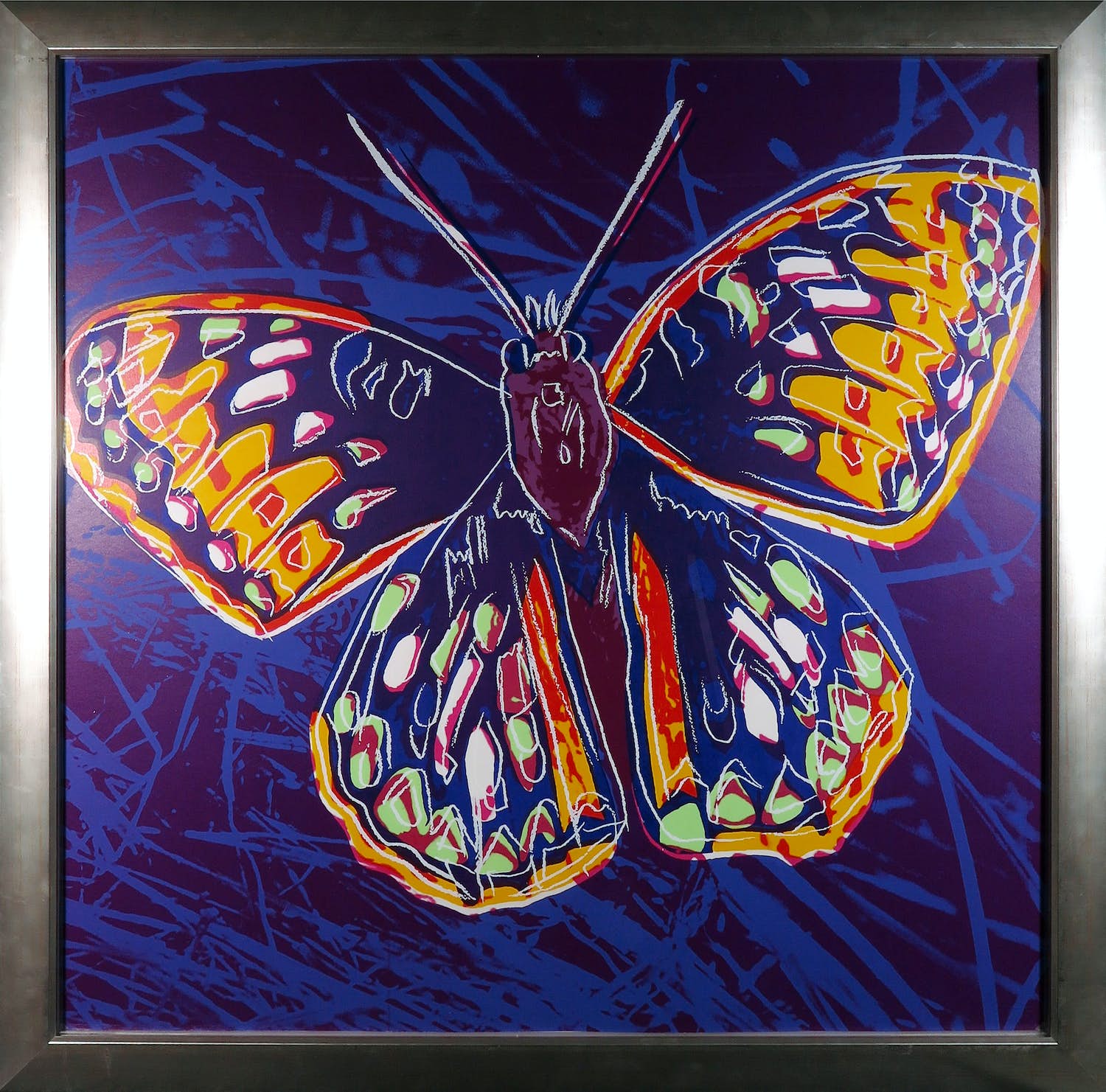 Andy Warhol - San Francisco Silverspot uit de serie Endangered Species - Ingelijst (Groot) verkocht voor € 1!
