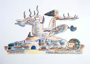 Arie van Geest - Aquarel, Offer verkocht voor € 100!