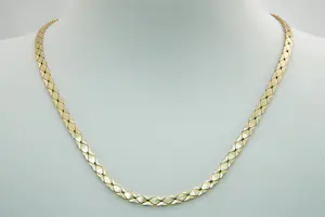 43- Zo goed als nieuw 14 karaat geel-gouden "Cascade" collier - platte schakel kopen? Bied vanaf 720!