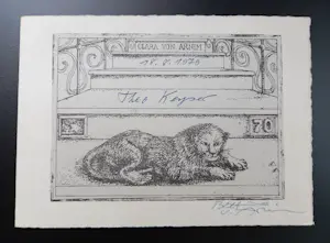 Bettina von Arnim - Lithographie Tischkarte 1979 von Hand geschrieben und signiert kopen? Bied vanaf 15!