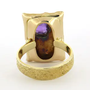 14k geel gouden ring bezet met parels en amethist – ringmaat 17(53) kopen? Bied vanaf 510!