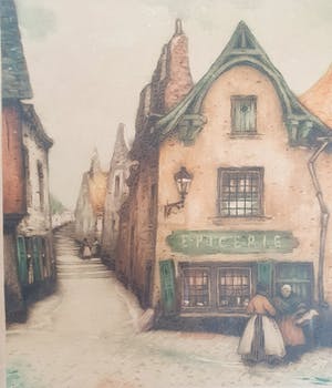 Jef Codron - Epicerie à Bruxelles (groot formaat in luxe lijst) kopen? Bied vanaf 1!