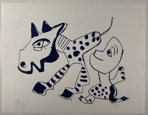 Karel Appel - kleurenlitho - 'Man en paard' - 1978 - Prent 190 (Serie 11A) kopen? Bied vanaf 475!