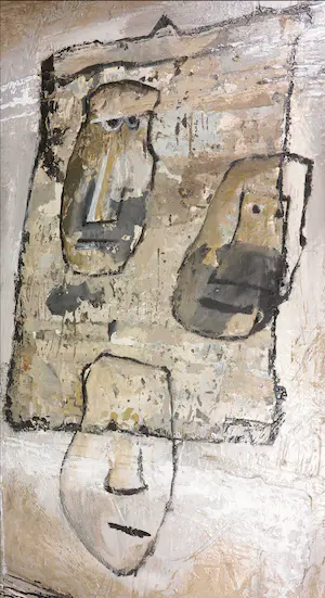 Bob van den Haspel - Gemengde techniek, Drie masker kopen? Bied vanaf 1!