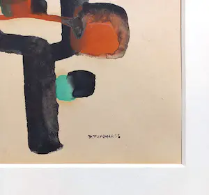 Dora Tuynman - Abstracte compositie, gouache (mooi ingelijst) kopen? Bied vanaf 1500!