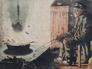 Tjeerd Bottema - originele kleuren Ets & aquatint "bij den Haard" potloodgesigneerd kopen? Bied vanaf 37!