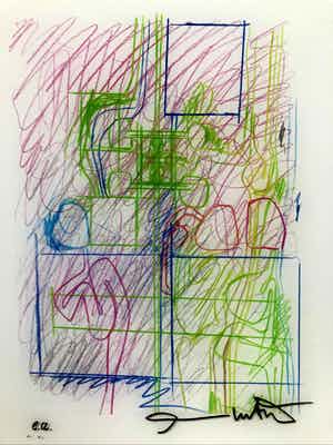 Hermann Nitsch - handsignierte Originalgraphik auf Plexiglas verkocht voor € 300!