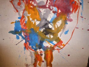 Anton Heyboer - De oervogel .Mooie kleurige krachtige schildering . kopen? Bied vanaf 250!