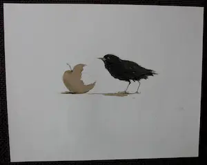 Mart Kempers - Litho: Vogel en appel - 1982 kopen? Bied vanaf 60!