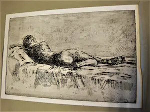Pieter Giltaij - Mooie omstreeks 1940 gemaakte verstilde Ets "liggend vrouwelijk naakt" potld ges kaufen? Bieten Sie von 31!