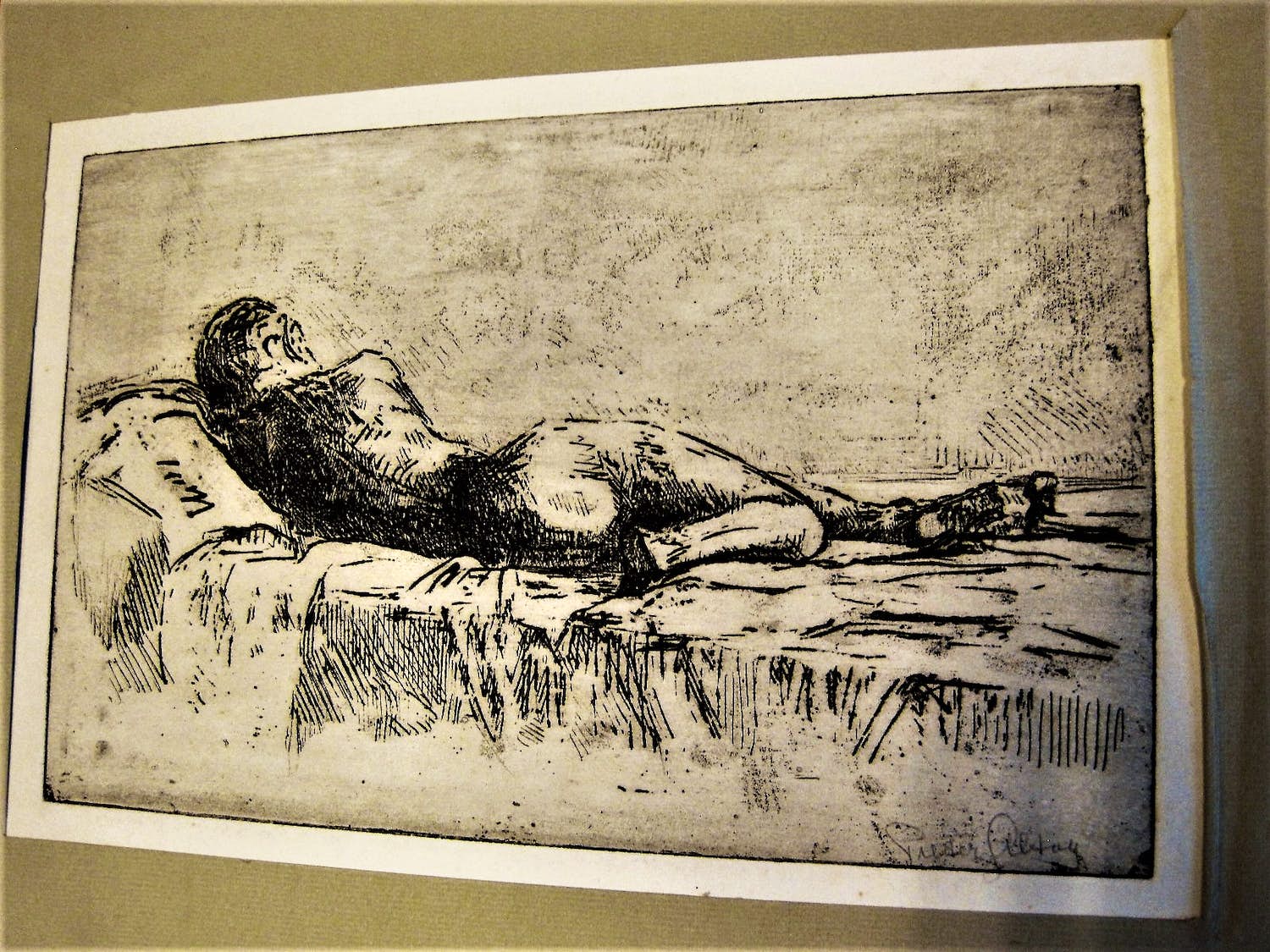 Pieter Giltaij - Mooie omstreeks 1940 gemaakte verstilde Ets "liggend vrouwelijk naakt" potld ges verkocht voor € 31!