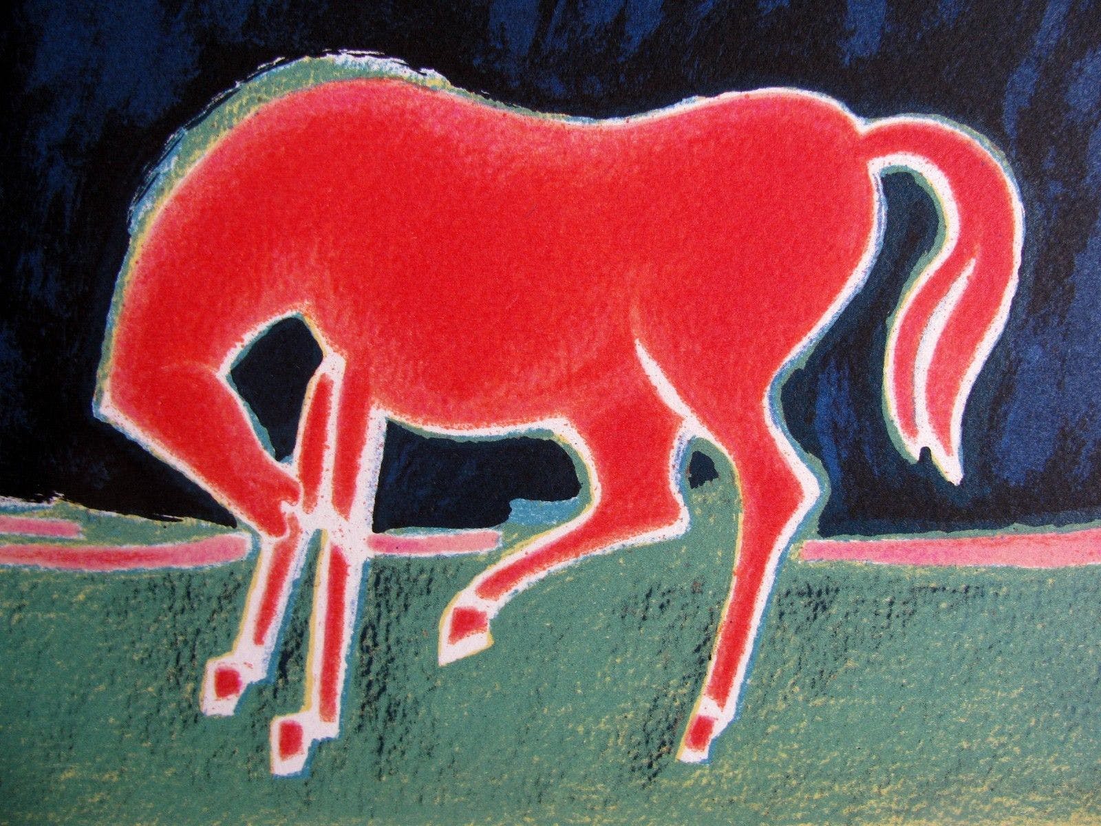 Albert Zavaro - Horse and red bouquet kopen? Bied vanaf 10!