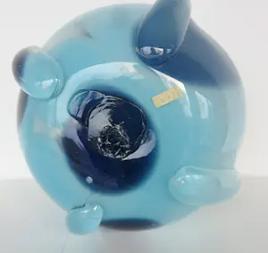 Bernard Heesen - Grote ronde glazen blauwe vaas kopen? Bied vanaf 300!