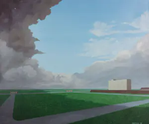 Rien Scholten - Acryl op doek, Anoniem landschap - Ingelijst kopen? Bied vanaf 200!