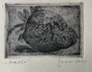 AcheterJeanne Bieruma Oosting - 'Aardbei'. Mooie en zeldzame ets uit 1921!? Enchérissez de 80!