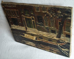 Tonny Timmermans - Olieverf op doek , Keizersgracht in de winter in Amsterdam – ca. 1960 kopen? Bied vanaf 35!