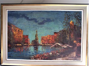 Niet of onleesbaar gesigneerd - Bloemenmarkt in Amsterdam (gesigneerd Willemse) kopen? Bied vanaf 1!