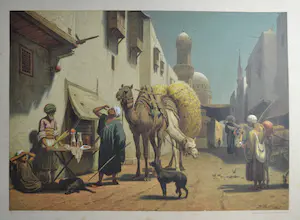 Willem de Famars Testas - chromolitho, straat in het oosten kopen? Bied vanaf 25!